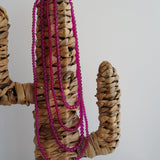 Collar cascada fucsia